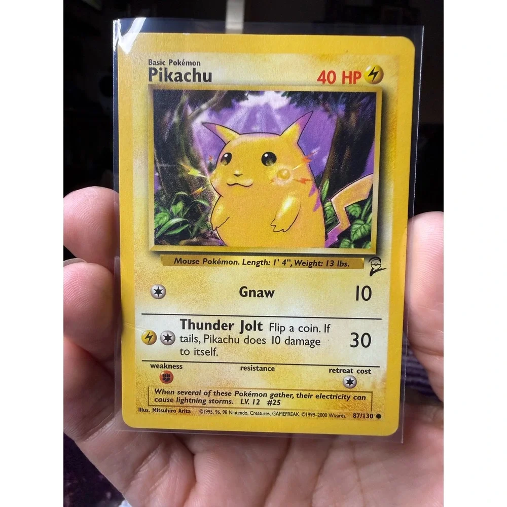 Pokemon Pikachu 87/130 Base Set 2 Common WOTC 2000 Vintage TCG Card set of 2